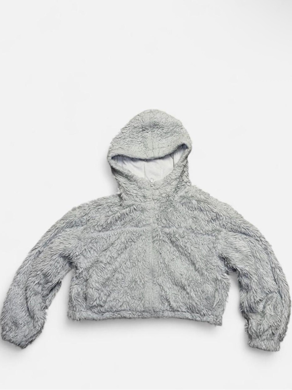 Urban Outfitters Blue Fuzzy Hooded Zip Up Sherpa